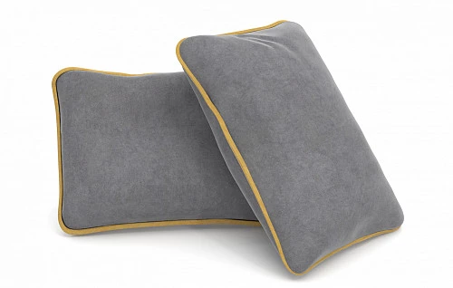 Подушка декоративная с кантом Ultra Grey/ Mustard