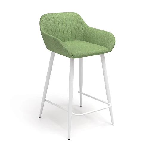 Стул для кухни Индиго Барный каркас Белый Ткань Рогожка Sherlok SHE 653
