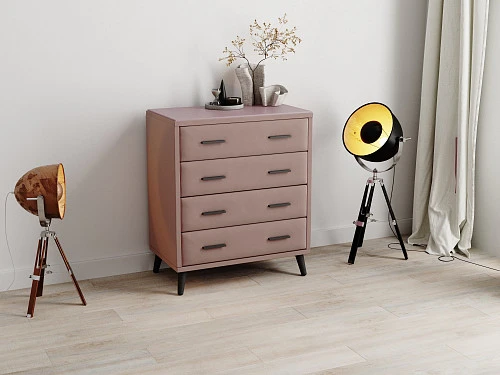 Комод Интерьерный Пай Велюр Пыльная роза/ мдф пудра