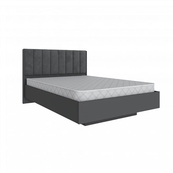 Кровать двуспальная Мадрид МД-3 1,4 м с мягким изголовьем Волна, ортопедическое основание с подъемным механизмом
