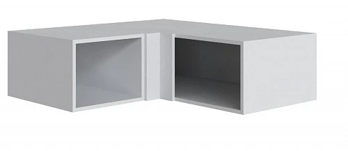 Антресоль для шкафа Мадрид прямой угол (300) Белый с тиснением "Древесные поры"