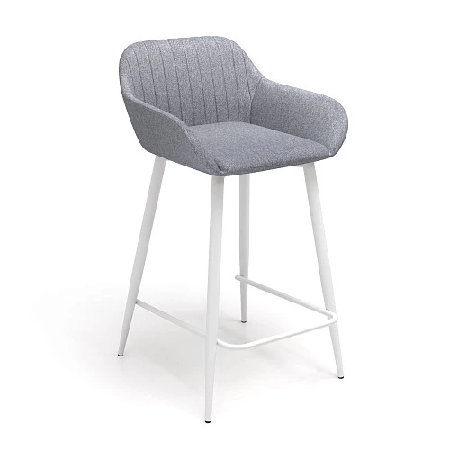 Стул для кухни Индиго Барный каркас Белый Ткань Рогожка Sherlok SHE 993