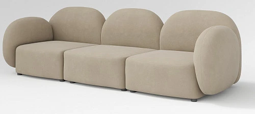Диван прямой трехмодульный Калипсо Велюр Epic Beige 12