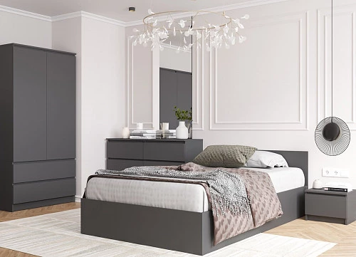 Кровать Мори КРМ 900.1 0,9 м, настил ЛДСП Графит