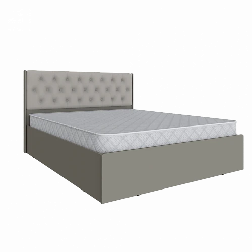 Кровать двуспальная Мадрид МД-2 1,6 м с мягким изголовьем Ромб, настил ДСП 2С Мокко